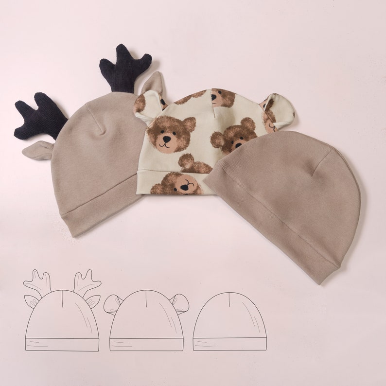 Cute baby hat pattern Newborn sewing pattern Christmas gift Ebook digital download image 1