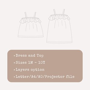 Toddler Dress Sewing Pattern Girls Top PDF Baby and Kids Summer Outfit Idea Little Girl Dress Project for Beginners Linen Clothing Tutorial image 2