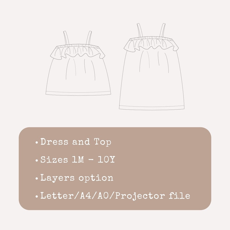 Toddler Dress Sewing Pattern Girls Top PDF Baby and Kids Summer Outfit Idea Little Girl Dress Project for Beginners Linen Clothing Tutorial image 2