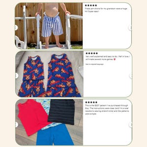 Tank Top & Boys Shorts Pattern Bundle Easy Beginner PDF Sewing Pattern for Kids Basketball Style Outfit Toddler Boy Knit Summer Set Idea image 14
