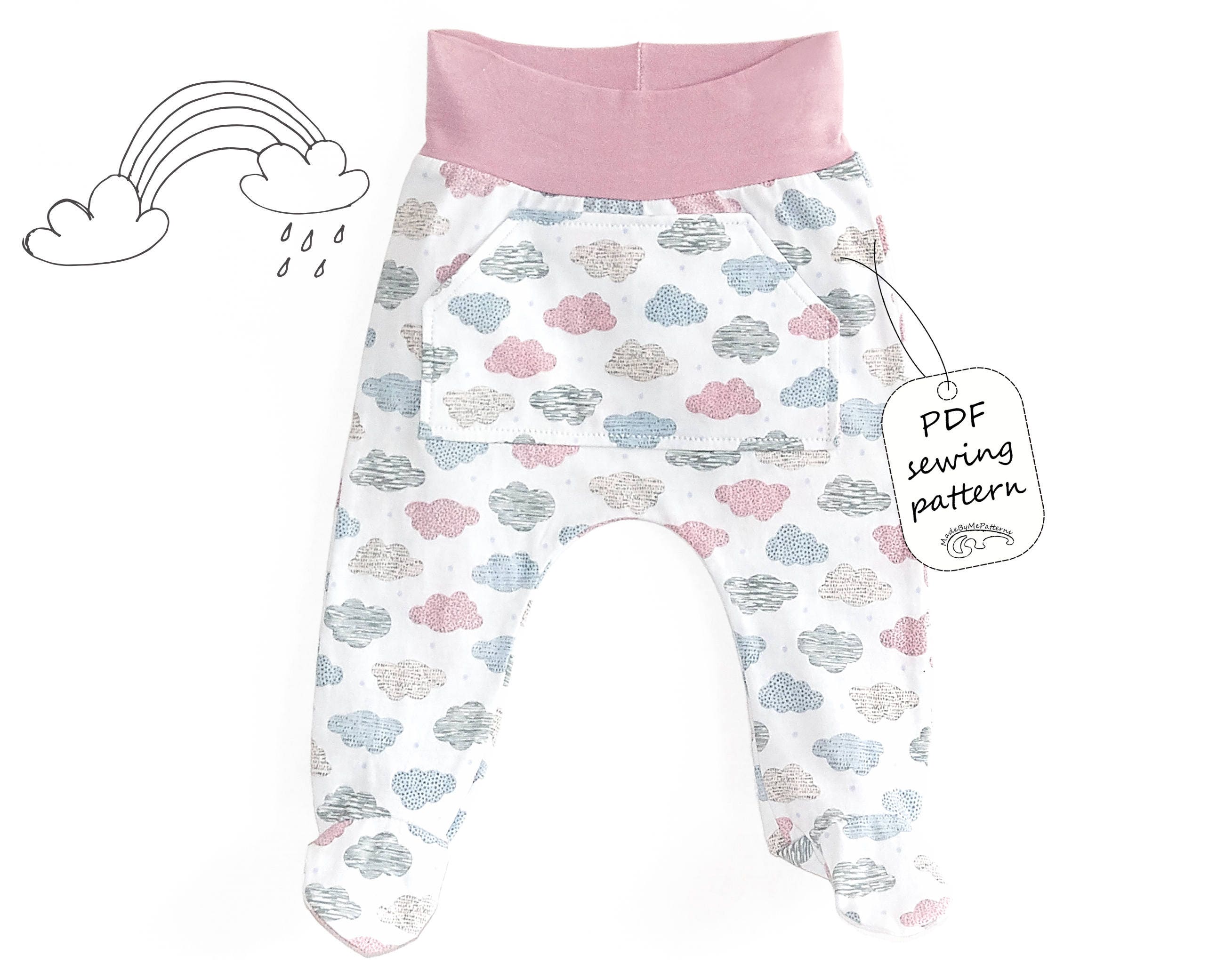 Download Baby footed pants pattern PDF, baby sewing patterns pdf ...