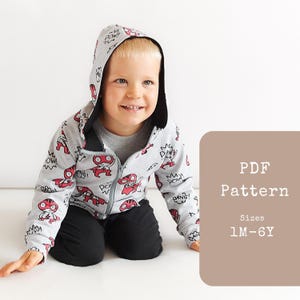 Hoodie sewing pattern PDF download, baby sewing patterns, kids sewing pattern