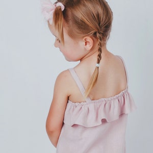 Cute girls top and dress made using an easy sewing tutorial.