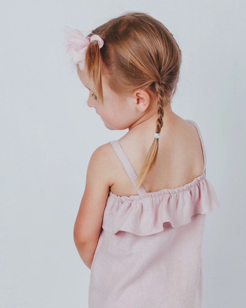 Cute girls top and dress made using an easy sewing tutorial.