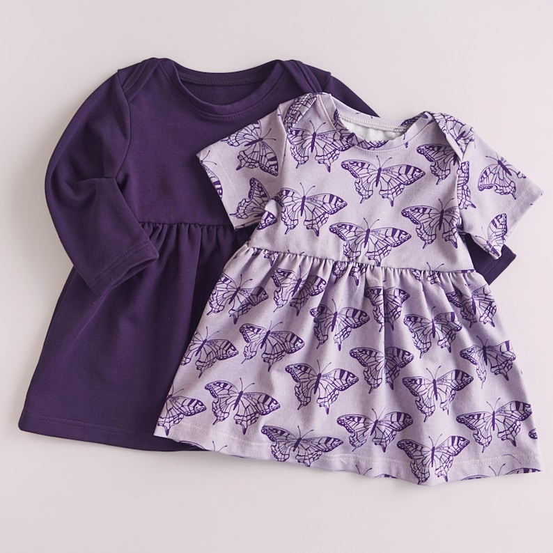 Easy baby dress sewing pattern example for infants, comfortable everyday baby clothing.