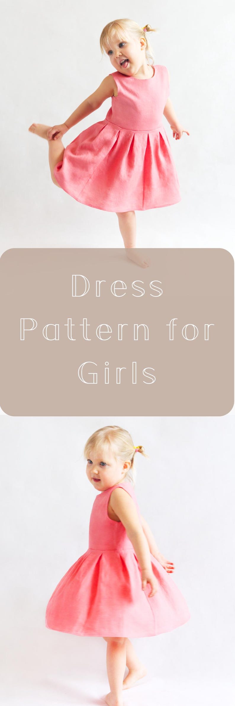 Girls Party Dress Sewing Pattern PDF Baby Sleeveless Dress Toddler Summer Clothes Linen Outfit Idea Flower Girl Beginner Design Learn Sew image 16