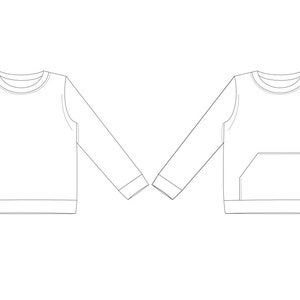 Kids sweatshirt sewing pattern PDF download, sewing patterns toddler, kids sewing patterns image 4