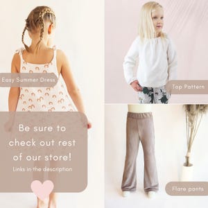 Girls Dress Sewing Pattern PDF Short Long Sleeve Peplum Top Pattern Bundle Kids Clothes DIY Project for Beginners Toddler Girl Gift to Sew image 15