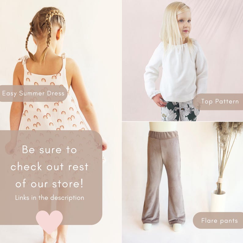 Girls Dress Sewing Pattern PDF Short Long Sleeve Peplum Top Pattern Bundle Kids Clothes DIY Project for Beginners Toddler Girl Gift to Sew image 15
