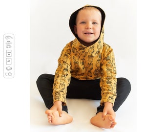 Hoodie pattern, sweatshirt sewing pattern PDF, kid sewing pattern, baby sewing pattern