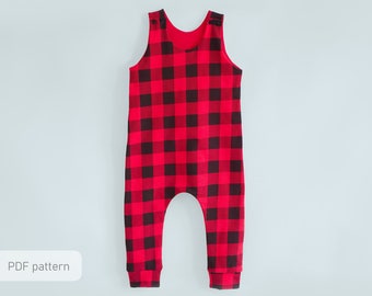 Easy overalls pattern | Kids and baby romper pattern PDF | Do it yourself sewing pattern