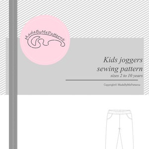 Kids joggers pants Sewing Pattern PDF, kids sewing patterns size 2-10 years, Instant Download Sewing Pattern zdjęcie 5