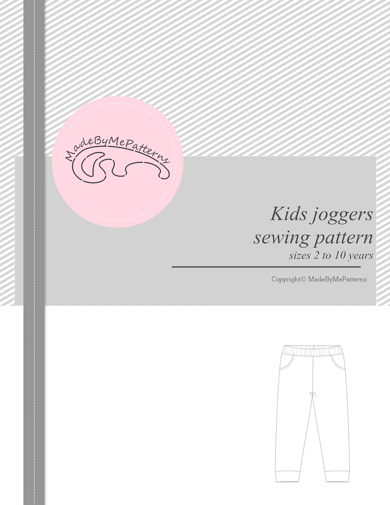 Kids joggers pants Sewing Pattern PDF, kids sewing patterns size 2-10 years, Instant Download Sewing Pattern zdjęcie 5