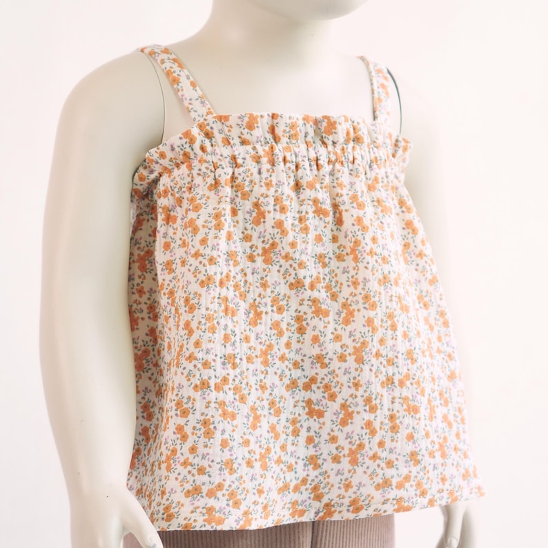 Zomerjurk patroon en top naaipatronen bundel voor kinderkleding mousseline baby outfit idee heel eenvoudig beginnersproject om te naaien peuterjurk afbeelding 12