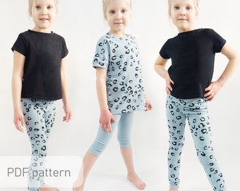 Leggings sewing pattern PDF |  Sizes from 6 to 14+ years | Sewing pattern for kid