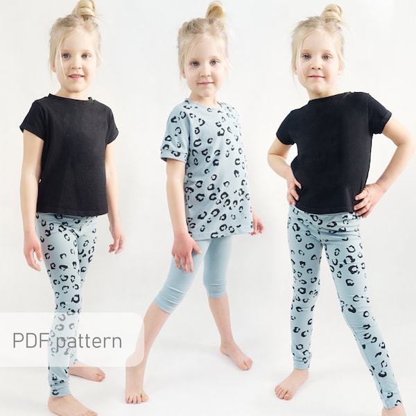 Leggings sewing pattern PDF |  Sizes from 6 to 14+ years | Sewing pattern for kid