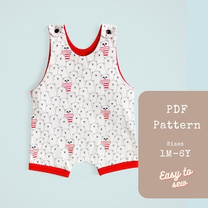 Baby Romper Sewing Pattern PDF | Baby Romper Pattern Sewing Summer | Baby Boy Short Romper Pattern Beginner | Boys Romper Pattern for Kids