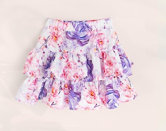 Girls Ruffle Skirt Sewing Pattern PDF – Toddler & Kids Clothes (1Y–10Y) – Beginner Friendly DIY Skirt – Summer Mini Skirt Outfit