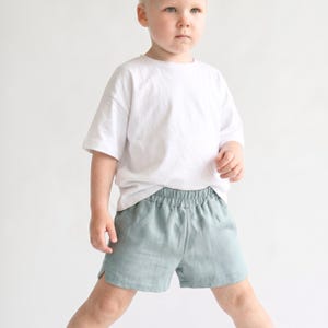 Kids tulip shorts sewn from a beginner-friendly PDF sewing pattern.