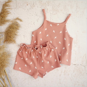 Set of Top and Shorts Pattern for Kids – Baby & Toddler Summer Clothing PDF Sewing Patterns for Girls Set