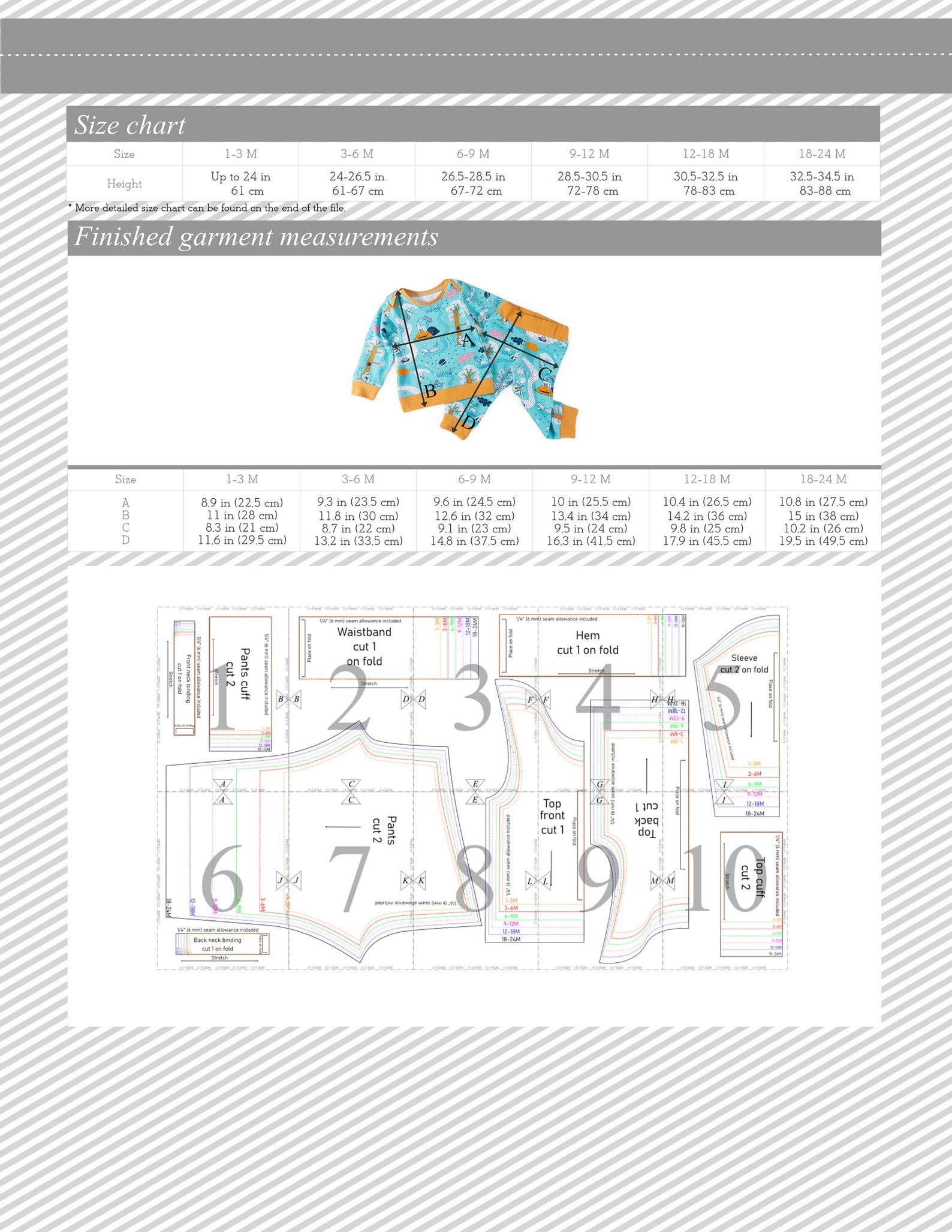 Baby Classic Pajamas Sewing Pattern PDF Baby Nightwear Etsy