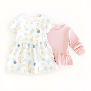 Dress Sewing Pattern and Kids Ruffle Top Pattern made from PDF sewing pattern for beginners