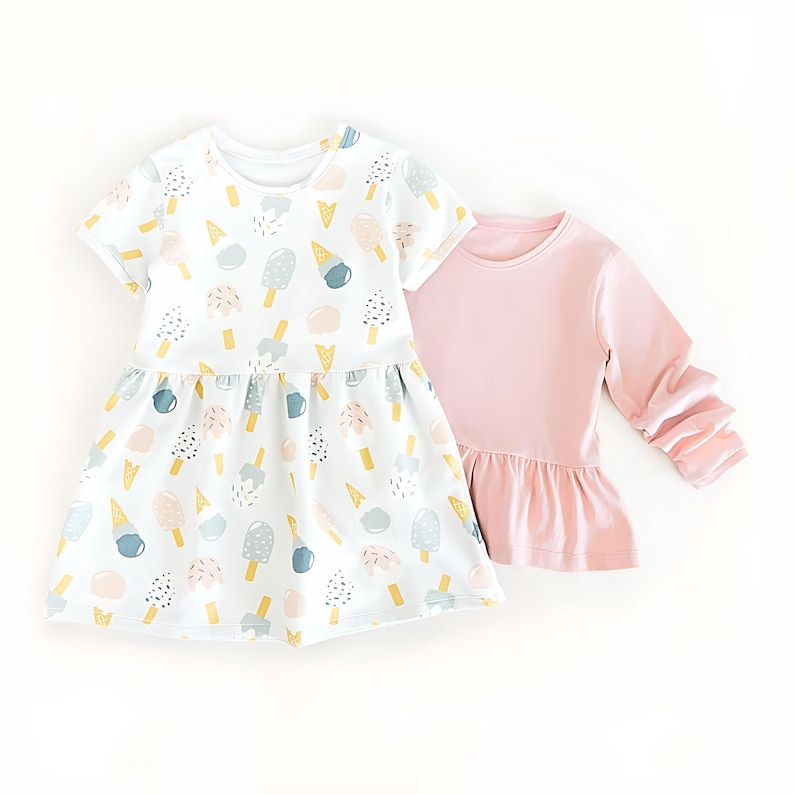 Dress Sewing Pattern and Kids Ruffle Top Pattern made from PDF sewing pattern for beginners