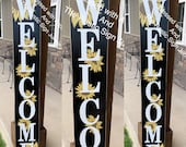 Large welcome signs, sunflower decor, sunflower porch decor, Rustic wood welcome signs, Welcome porch signs, Front porch decor