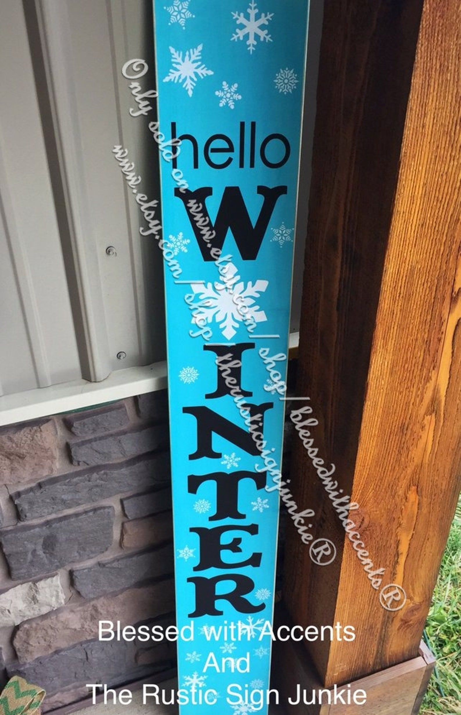 Framed Winter Welcome Sign 31.5
