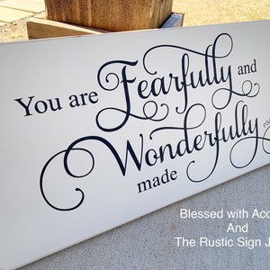 fearfully and wonderfully made sign | Psalm 139:14 | nursery room decor | nursery sign | scripture sign | crib sign | sign above crib