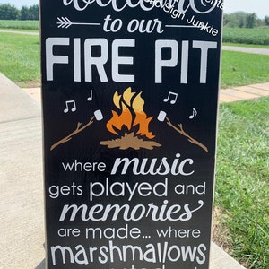 Welcome to our Fire Pit sign, camping signs, Camping rules sign, camfire sign, rustic Camping Sign, Camper sign, camper decor, camping gift