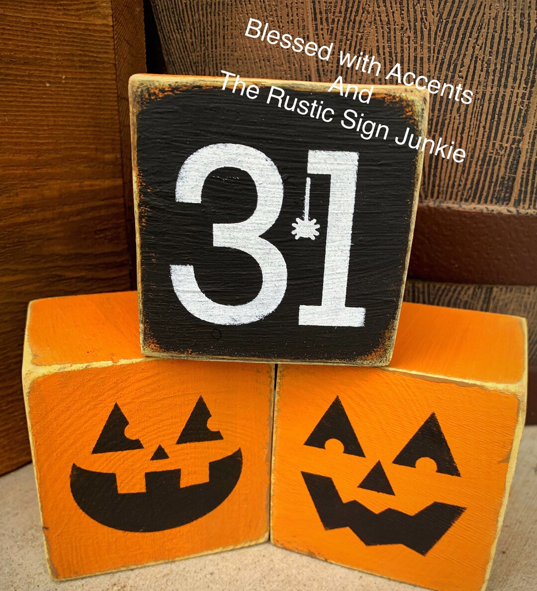 Wood Pumpkins Rustic Halloween Decor Pumpkin Decor Hand - Etsy