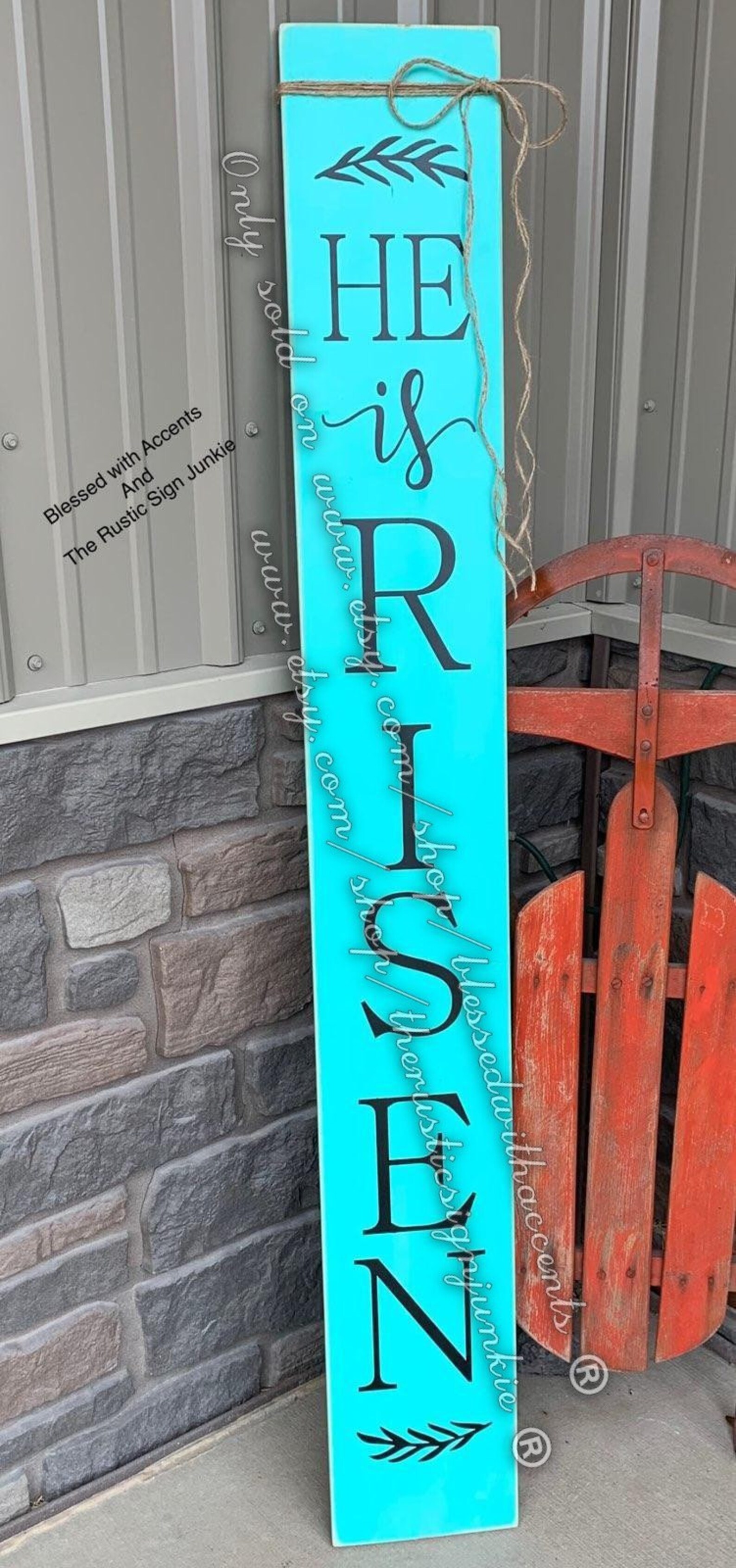 He Is Risen Front Door Porch Sign Large Welcome Porch Sign Etsy