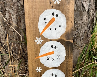 Primitive snowman, primitive snowman sign, snowman decor, wood snowman sign, wooden snowmen, rustic snowmen, winter decor, Christmas signs