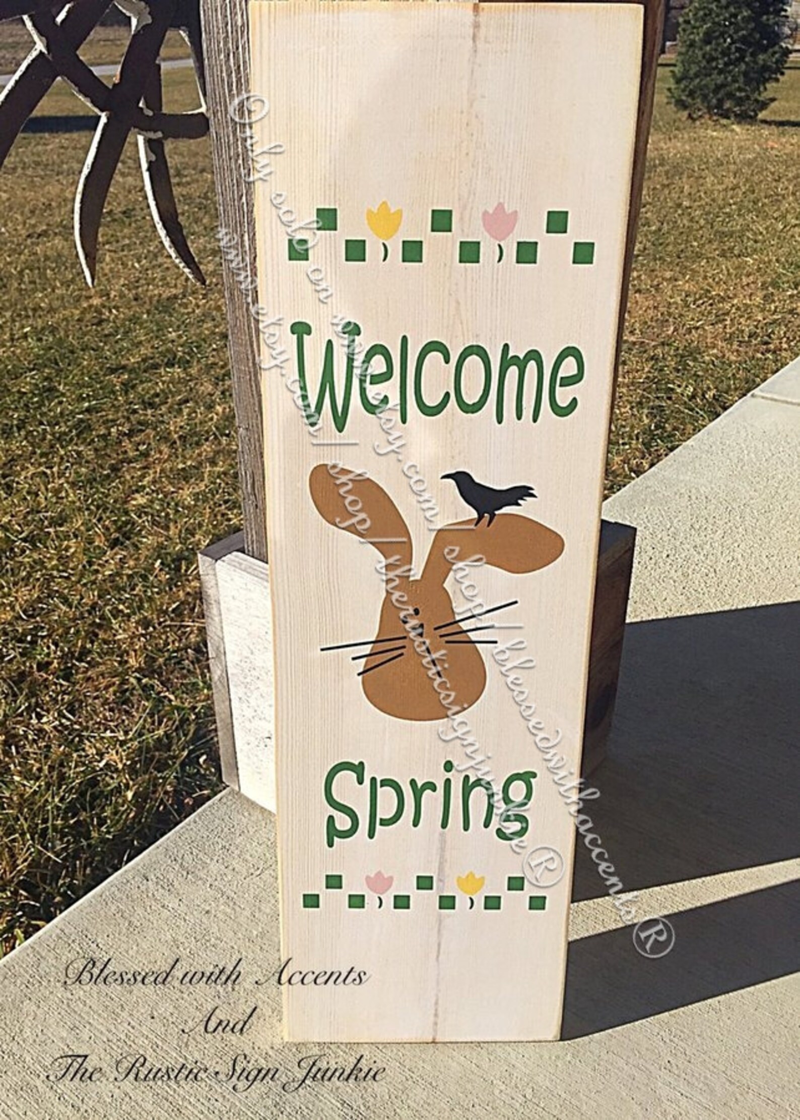 Primitive Easter Decor Easter Decor Easter Wood Signspring Etsy