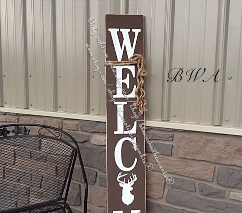 Porch Welcome Sign Hunting Sign Deer Hunting Decor Rustic | Etsy