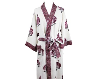knee length dresses for ladies Women's Brushed Cotton Dressing Gown
