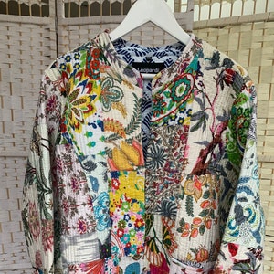 Reversible Patchwork Cotton Kantha Jacket image 1