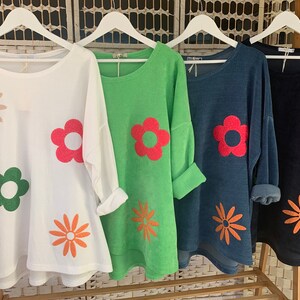 Italian Super Size Jumpers with Floral Appliques image 1