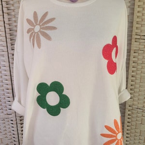 Italian Super Size Jumpers with Floral Appliques image 2