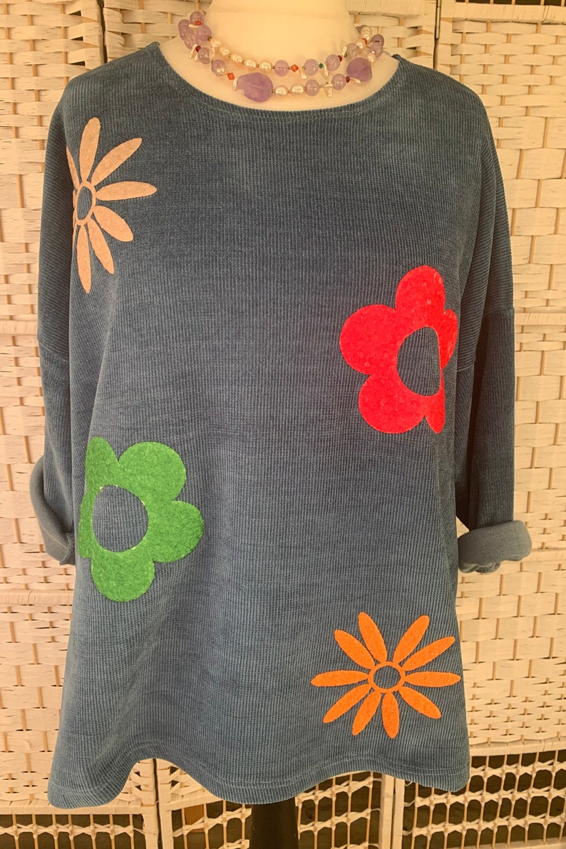 Italian Super Size Jumpers with Floral Appliques image 4
