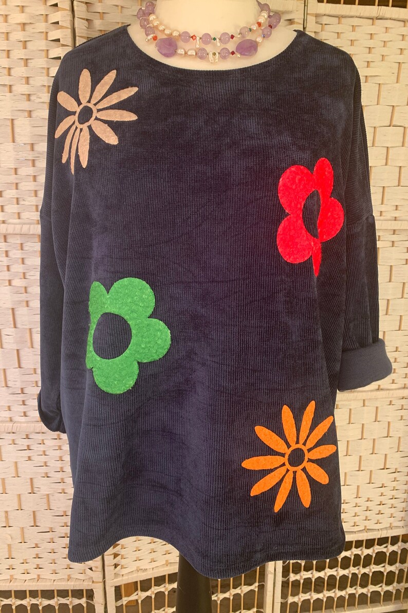 Italian Super Size Jumpers with Floral Appliques image 5