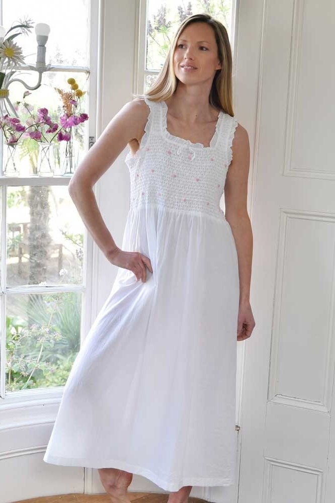 Sleeveless Cotton Jersey Nightdress Etsy Canada