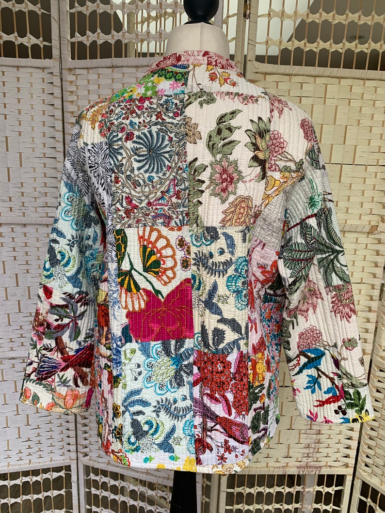 Reversible Patchwork Cotton Kantha Jacket image 6