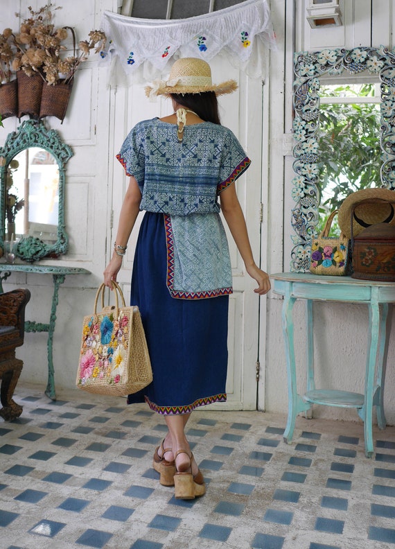 Boho Hand Woven Hemp  Dress, Vintage Traditional … - image 5