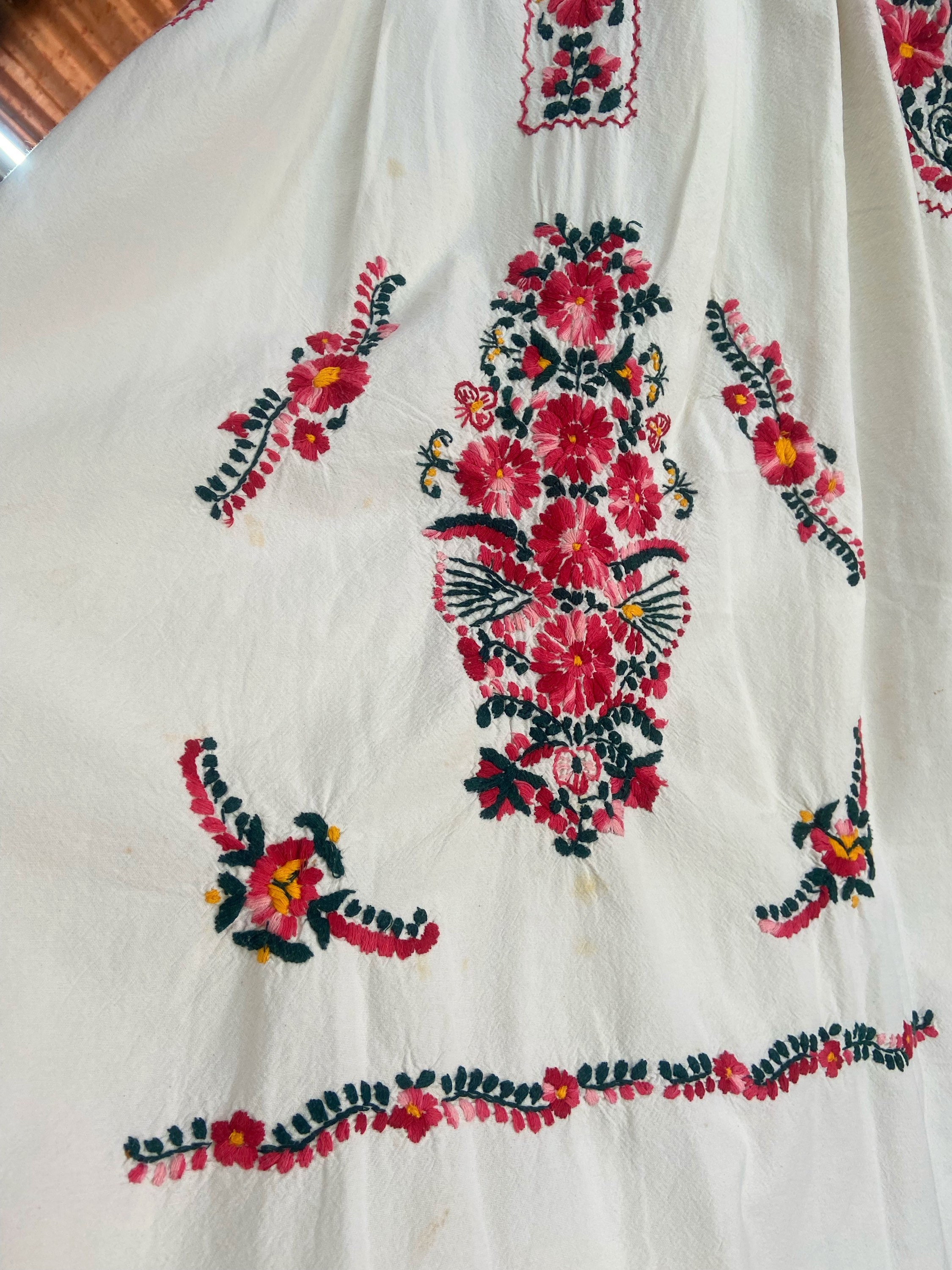 Vintage Oaxacan Embroidered Mexican Dress Mexican Hand - Etsy