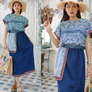 Boho Hand Woven Hemp  Dress, Vintage Traditional Hemp Dress