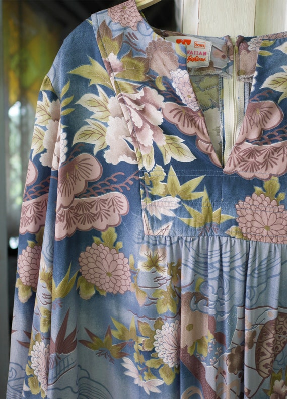 Vintage Hawaiian Maxi Dress, Tropical Print Hawai… - image 9