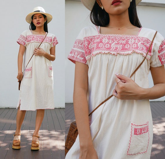 Vintage Mexican Embroidered Dress,