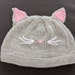 Kitty cat hat in grey to fit Newborn baby girl.